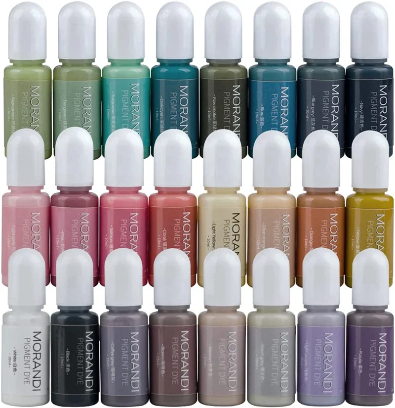 24Colors Morandi Opaque Color Pigment for DIY Epoxy Resin Mold Liquid Dye Ink Alcohol Colorant Art Crafts Jewelry Making Pigment thumbnail 2