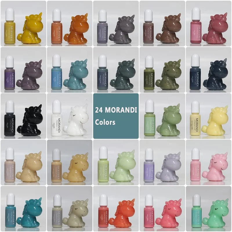 24Colors Morandi Opaque Color Pigment for DIY Epoxy Resin Mold Liquid Dye Ink Alcohol Colorant Art Crafts Jewelry Making Pigment thumbnail 5
