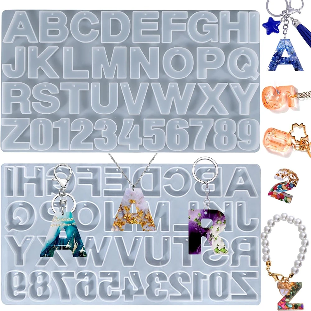 Alphabet Silicone Mold for Epoxy Resin Kit Mixed Style Letters Resin Casting Mold Set DIY Keychain Pendant Jewelry Making Tools thumbnail 4