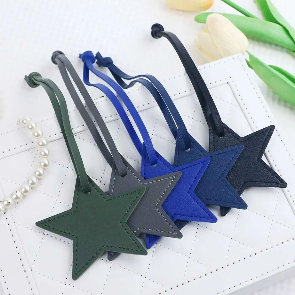 Customized name information: pu leather creative five-pointed star bag decoration pendant, key pendant, bag accessories thumbnail 5