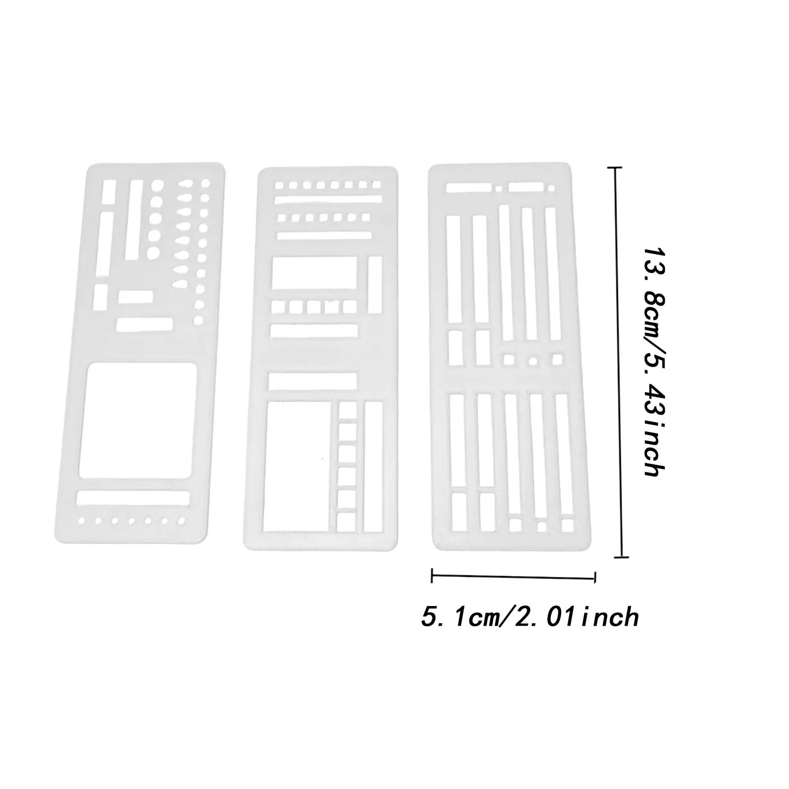 3x Planner Stencils Lines Planner Stamps Bookmark Painting Crafts Handcrafted 5.43x2 inch for Card Paper Versatile Portable thumbnail 6