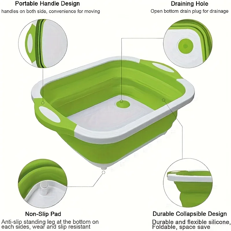 Portable Space Saving Basin with Built-in Sink and Storage Function - Perfect for Outdoor Camping Travel Home Folding Basin thumbnail 5