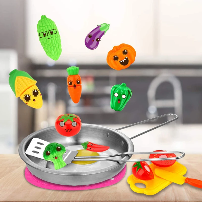 Kitchen Set Pretend Play Simulated Kitchen Toy Children Role Playset Cooking Set Educational Gift for Kids Girls Boy thumbnail 2