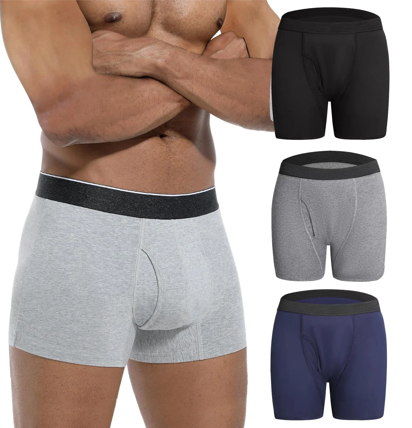 Incontinence Underwear  For Men, 100ML Absorbent Cotton Washable Leak-Proof Reusable Boxer Brief