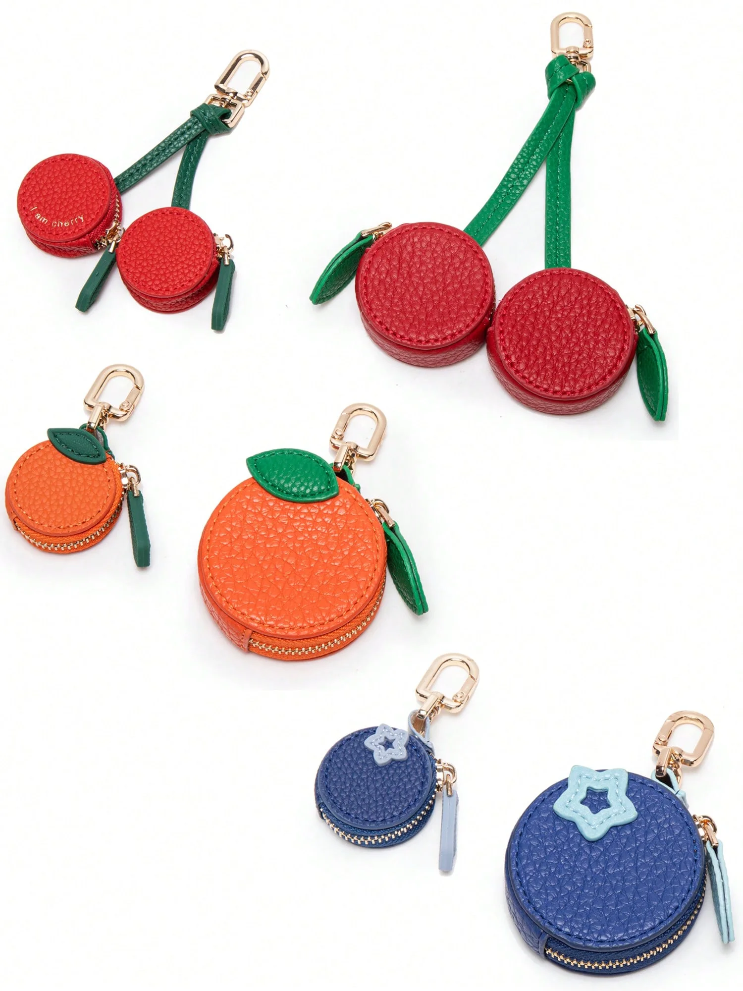 Cherry Pattern Coin Purse Keychain Fruit Charm Exquisite small accessories Money Pouch Fit For Airtag & Coin,Gift For Girl Women