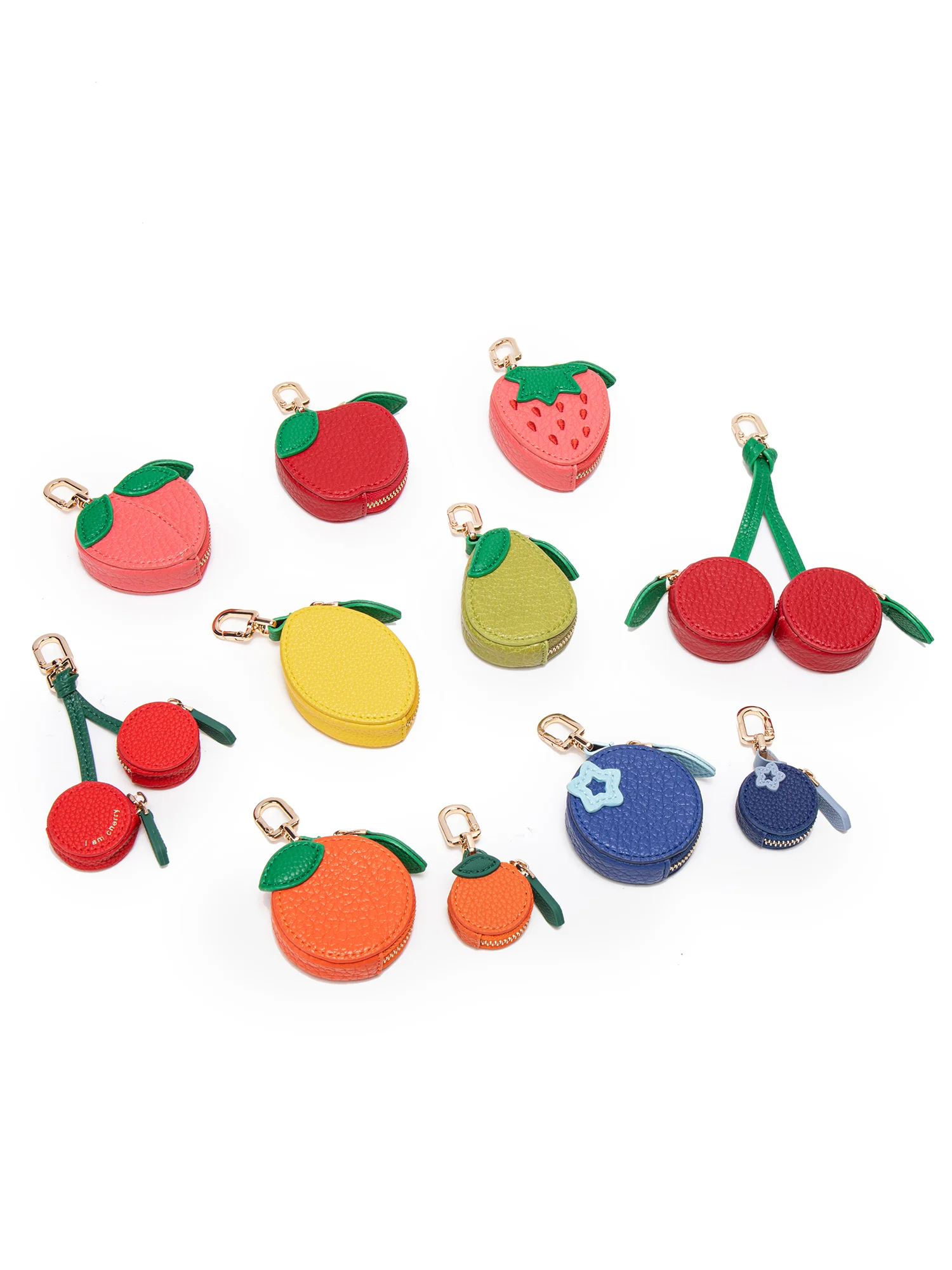 Cherry Pattern Coin Purse Keychain Fruit Charm Exquisite small accessories Money Pouch Fit For Airtag & Coin,Gift For Girl Women thumbnail 6