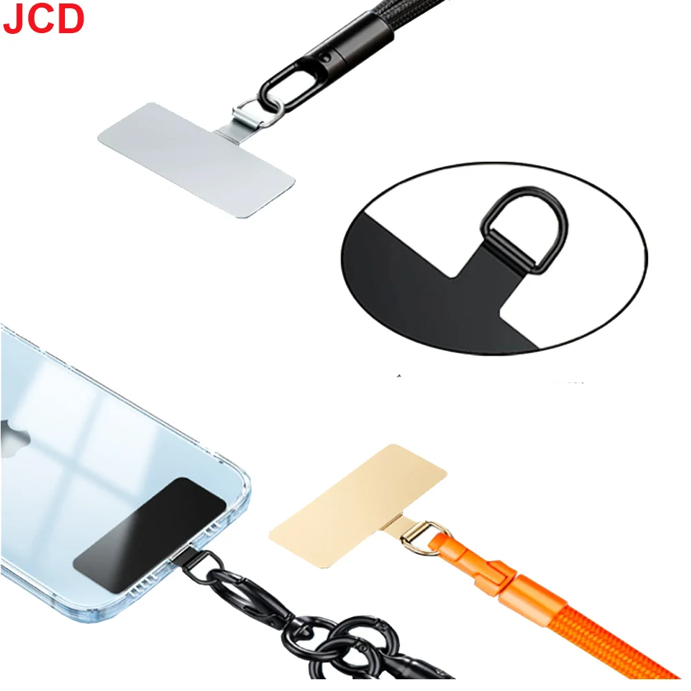 JCD 1/4 pcs Universal Metal Phone Lanyard Gasket Patch Durable Ultra Thin Mobile Phone Sling Rope Card Clip Strap Hang Cord Tab thumbnail 2