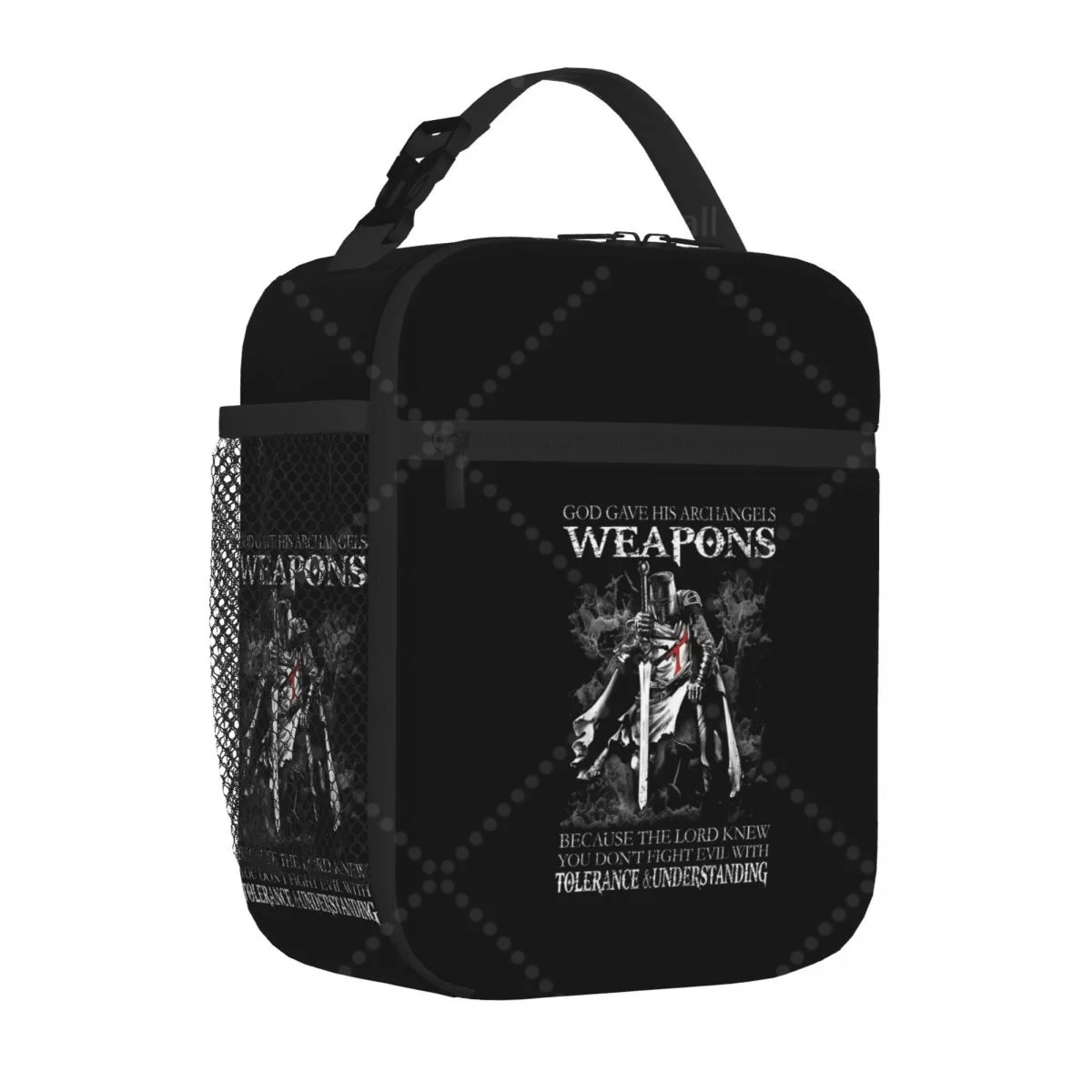 Custom Christian Knight Defend Lunch Bag Reusable Portable Cooler Thermal Lunch Box Oxford Bento Tote Bag for Work Travel Picnic thumbnail 2