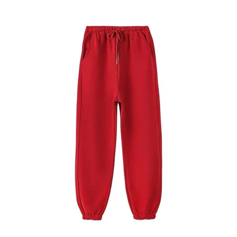 ​​Women's Fleece Lined Joggers Winter Plush Pants High Waist Adjustable Drawstring Lounge Street Comfortable Casual Trousers​​ thumbnail 6