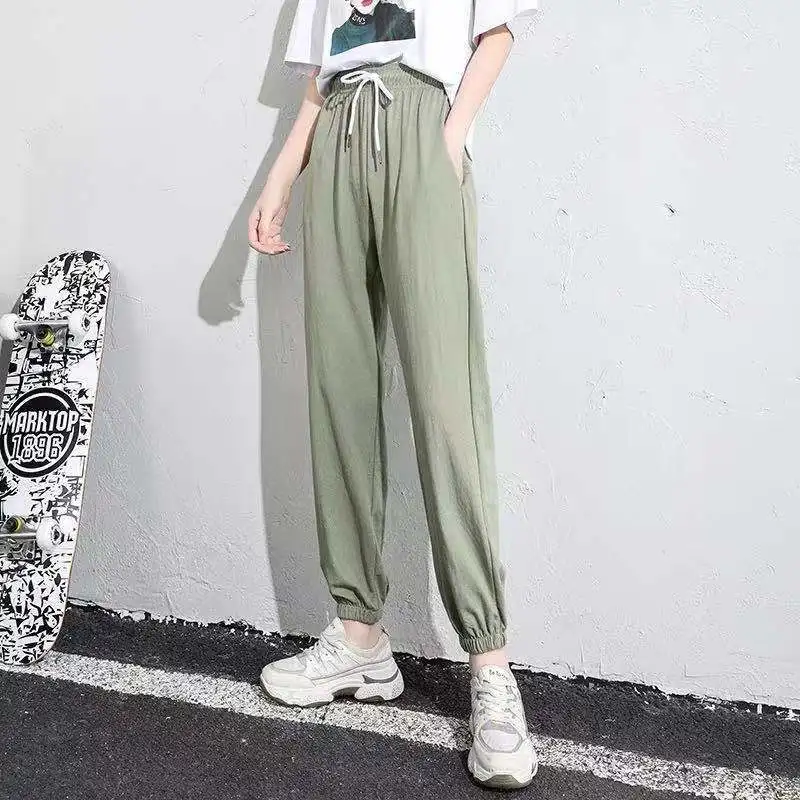 ​​Women's Fleece Lined Joggers Winter Plush Pants High Waist Adjustable Drawstring Lounge Street Comfortable Casual Trousers​​ thumbnail 4