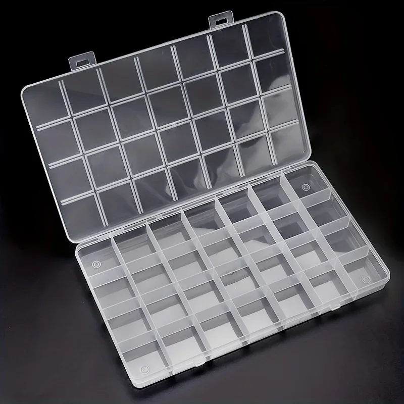 Practical 24/28 Grid Compartment Plastic Transparent Storage Box Earring Bead Screw Holder Case Display Home Organizer Container thumbnail 5