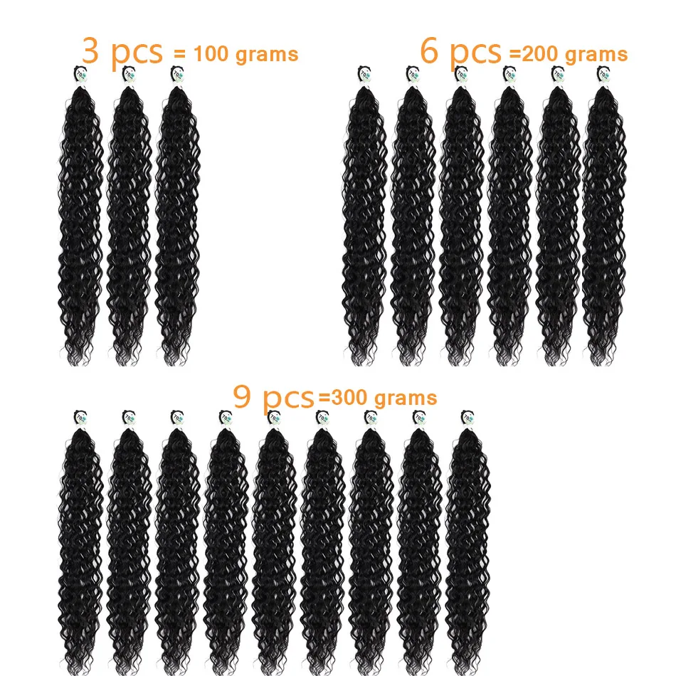 24-28inch Short And Elastic Synthetic Curly Hair Bundles Water Wave Hair Extension For Women Suitable For Daily Holiday Wear thumbnail 6