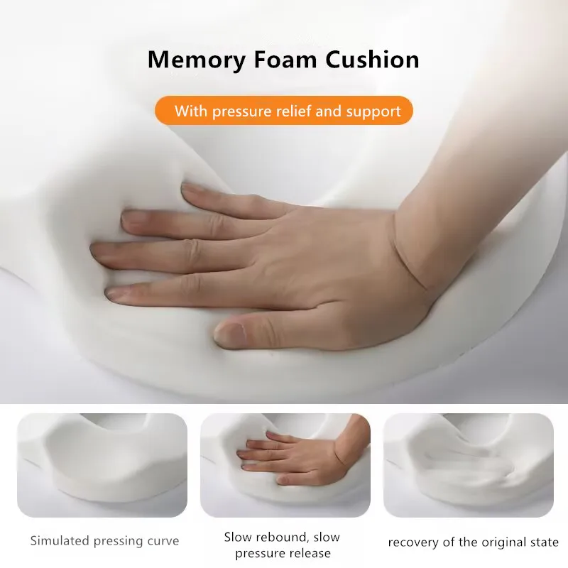 Ergonomic Memory Foam Donut Seat Cushion,Office Comfort Pillow for Cailbone Pain, Bed Sores, Hemorrhoids, Sciatica  ﻿ thumbnail 3