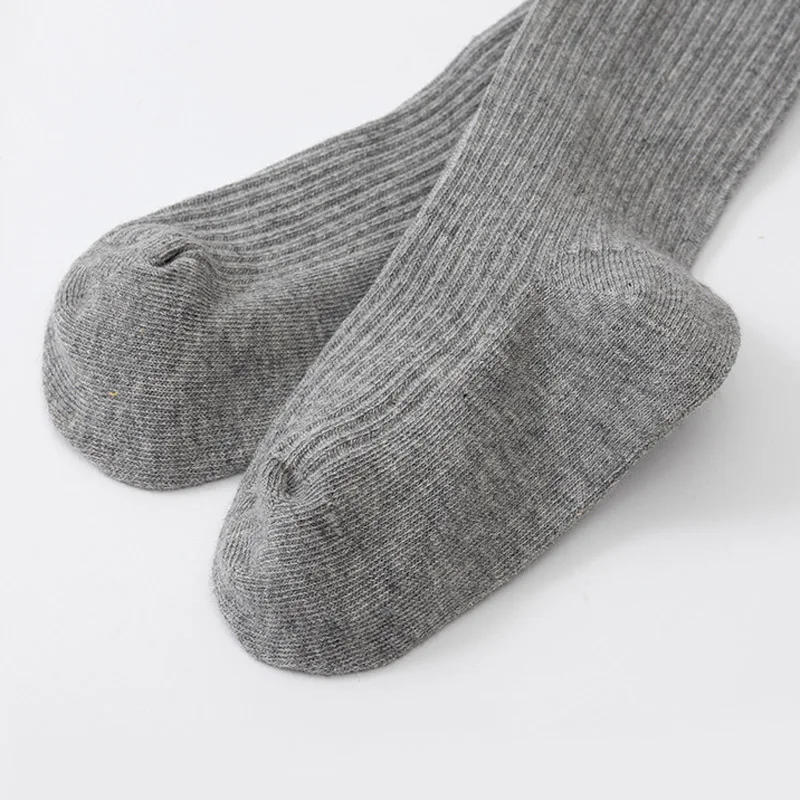 1 Pcs Girls Pantyhose Kids Knitted Leggings Stretchy Vertical Stripe Solid Color Baby Toddler Long Socks thumbnail 6