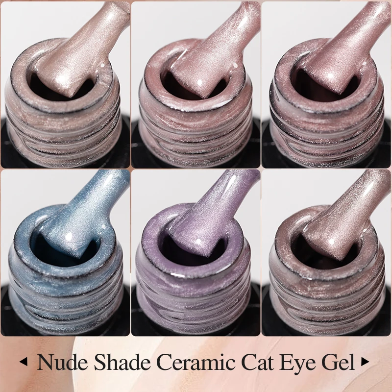 PUENTE 7.5ML Nude Shade Ceramic Cat Eye Gel Nail Polish Shiny Moonlight Cat Eye Gel Soak Off UV Semi-Permanent Nail Art Varnish thumbnail 4