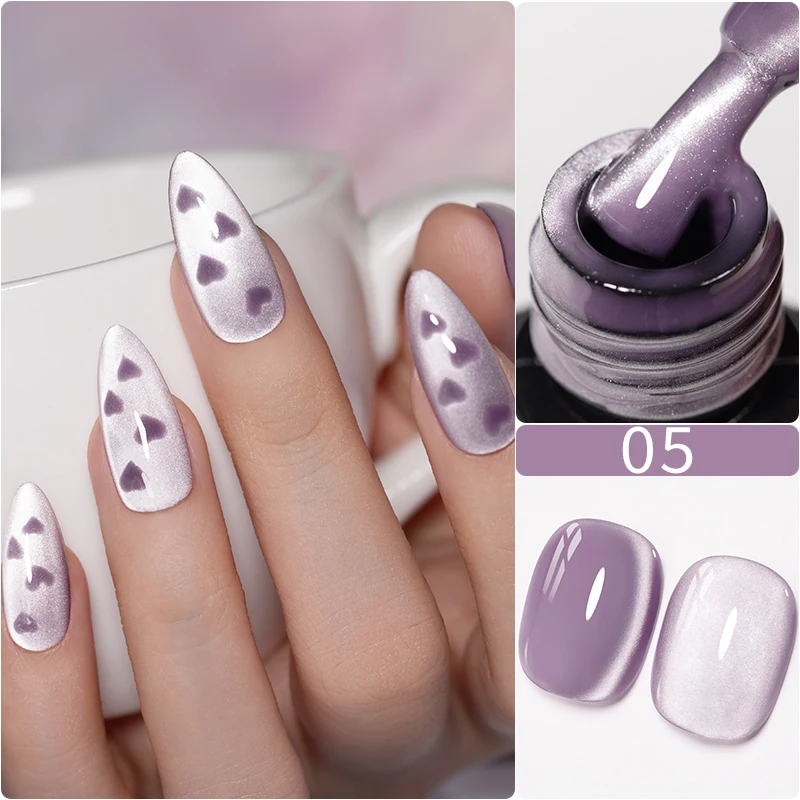PUENTE 7.5ML Nude Shade Ceramic Cat Eye Gel Nail Polish Shiny Moonlight Cat Eye Gel Soak Off UV Semi-Permanent Nail Art Varnish thumbnail 3