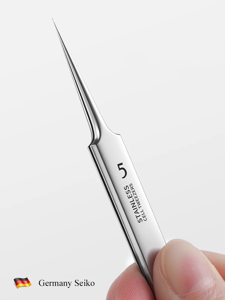 German Ultra-fine Cell Pimples  Blackhead Clip Tweezers Beauty Salon Special Scraping & Closing Artifact Acne Needle Tool