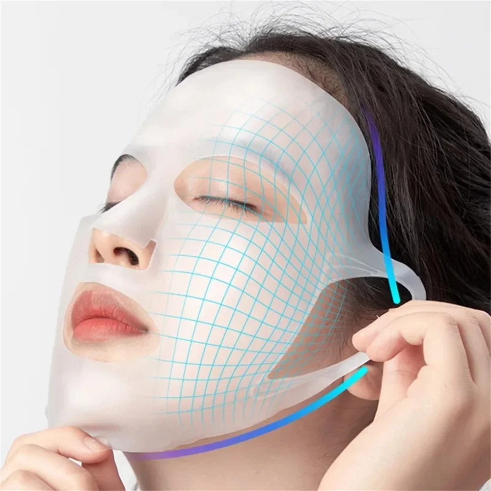 3D Silicone Face Mask Women Skin Care Moisturizing Lifting Firming Anti Wrinkle Reusable Gel Sheet Mask Facial Skin Care Tool thumbnail 5