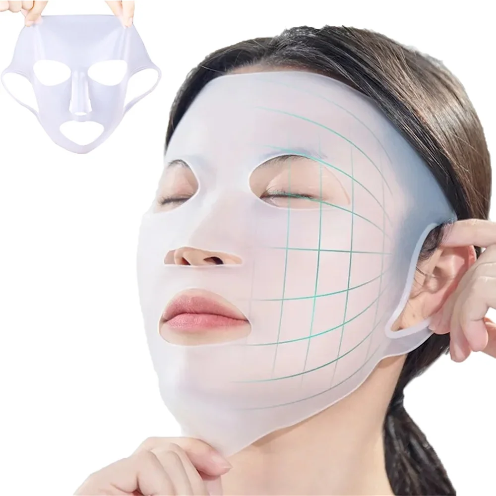 3D Silicone Face Mask Women Skin Care Moisturizing Lifting Firming Anti Wrinkle Reusable Gel Sheet Mask Facial Skin Care Tool thumbnail 6