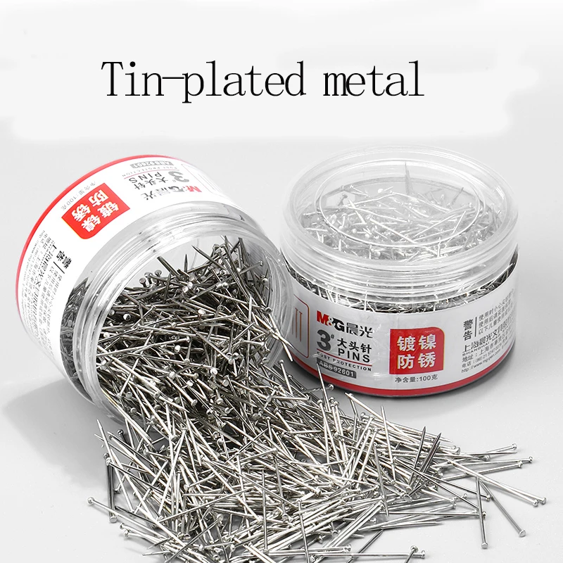 M&G Pushpins with Stainless Steel Heads and Steel Tips Safe for Corkboards, Maps, and Office/School Supplies thumbnail 2