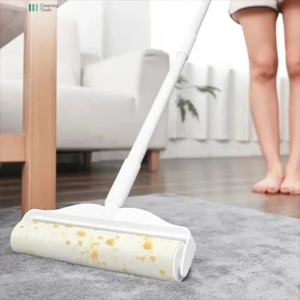 Long Handled Clothes Hair Sticky Roller Adhesive Tear Off Hair Removal Pet Hair Remover Lint Remover Home Sofa Carpet Cleaner thumbnail 3