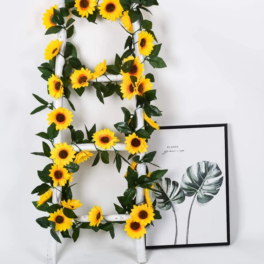 1/3PCS Artificial Flowers Sunflowers Vine Hanging Flowers Wall Festival Rattan Garland Outdoor Wedding Home Table Diy Decoration