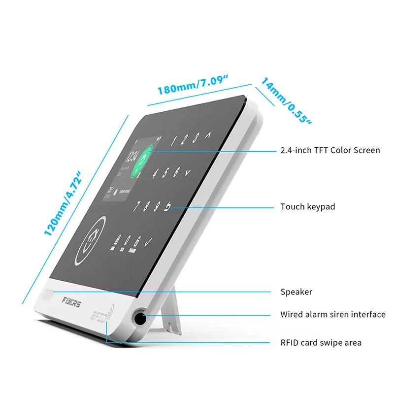 FUERS Tuya Smart  WIFI GSM G03 DIY Alarm System Smart Home Security Alarm System Ant-theft 433Mhz Burgla With Door Motion Sensor thumbnail 6