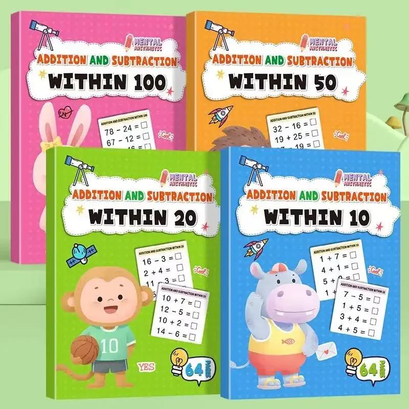 Addition and Subtraction Arithmetic Exercise Book Quick Calculation Math Training Math Arithmetic Books 10-100 thumbnail 3