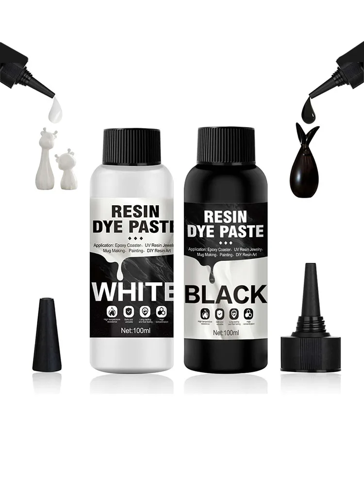 50ml/100ml high-concentrationresindyepaste (white and black), suitableforresinwaves, DIYresinart, painting, coasters and crafts