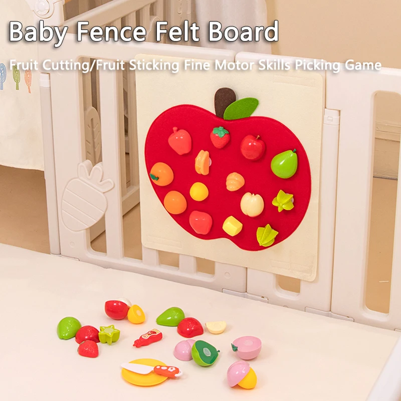 Baby Felt Board Play Food Toys Wall Sticker Fruits Vegetables Pretend Play Kitchen Games Fine Motor Skills Early Educational Toy thumbnail 2