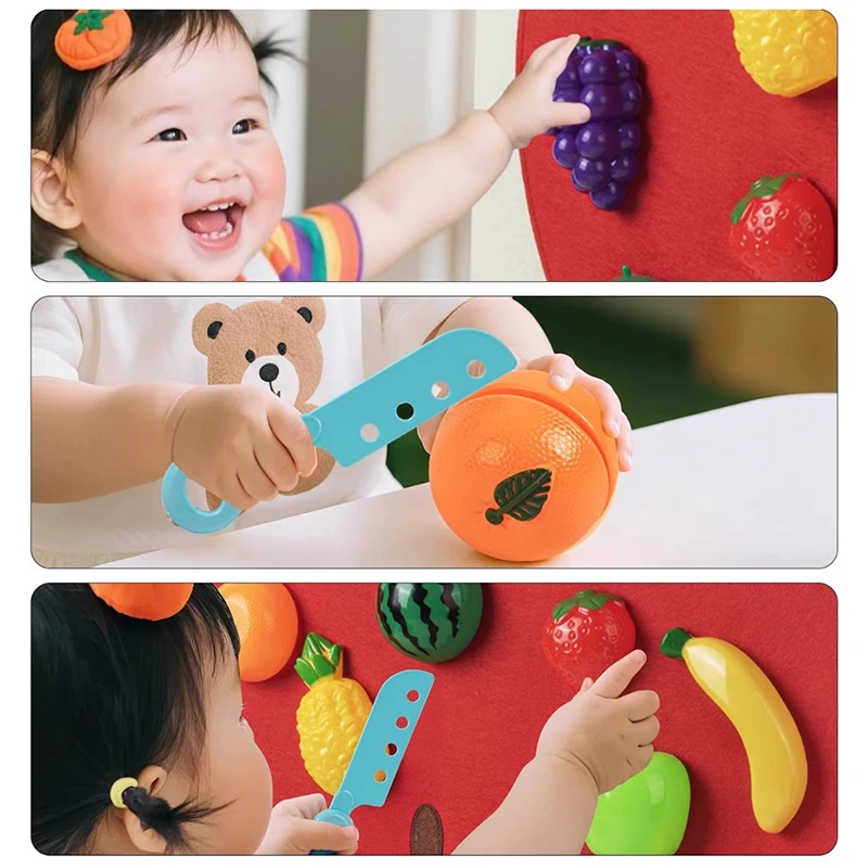 Baby Felt Board Play Food Toys Wall Sticker Fruits Vegetables Pretend Play Kitchen Games Fine Motor Skills Early Educational Toy thumbnail 4
