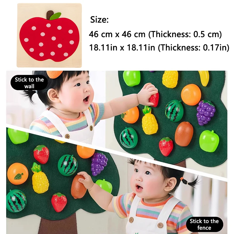 Baby Felt Board Play Food Toys Wall Sticker Fruits Vegetables Pretend Play Kitchen Games Fine Motor Skills Early Educational Toy thumbnail 6