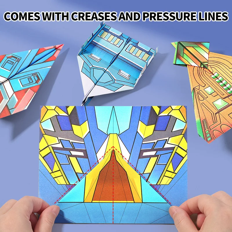 DIY Children's Handmade 36 Sheets 3D Colored  Folding Paper Airplane Origami Educational Toy Montessori Puzzle Thinking Toys thumbnail 4