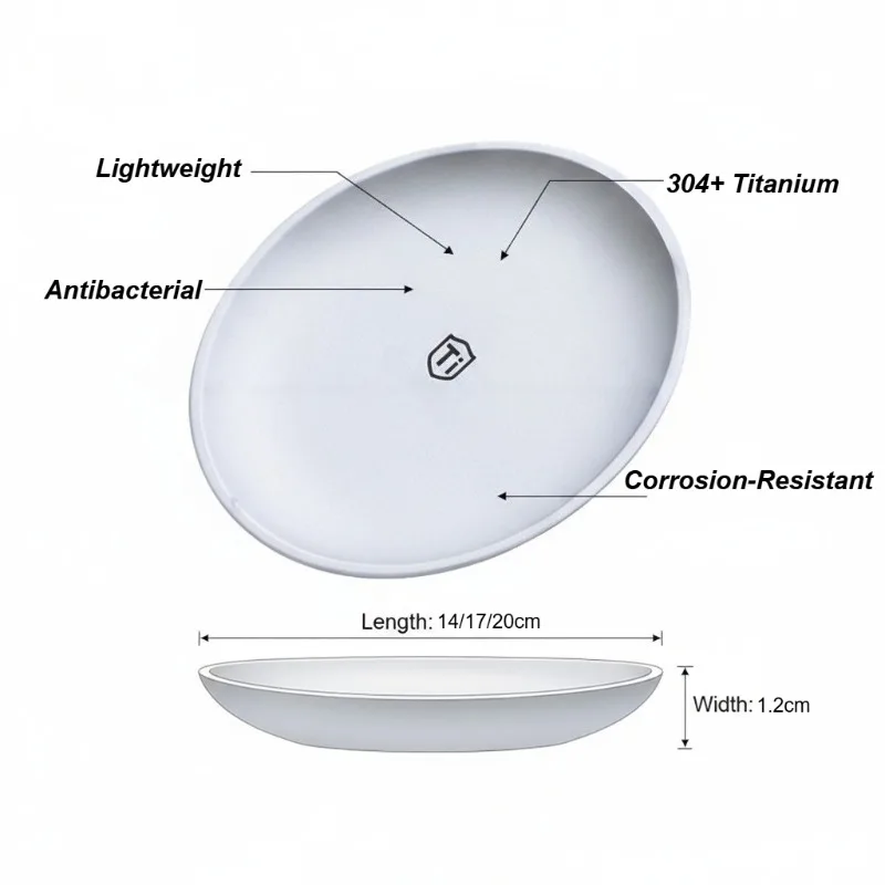 Titanium Outdoor Camping Plate Ultralight Portable Round Frosted Dish for Cooking Picnic Hiking Camping Backpacking Travel thumbnail 6