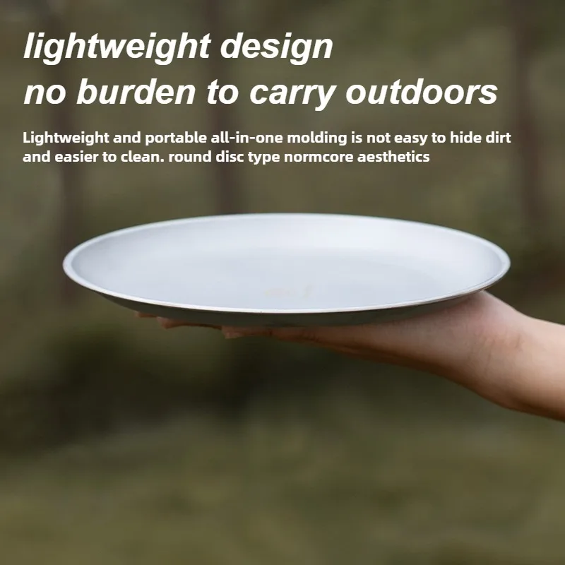 Titanium Outdoor Camping Plate Ultralight Portable Round Frosted Dish for Cooking Picnic Hiking Camping Backpacking Travel thumbnail 3