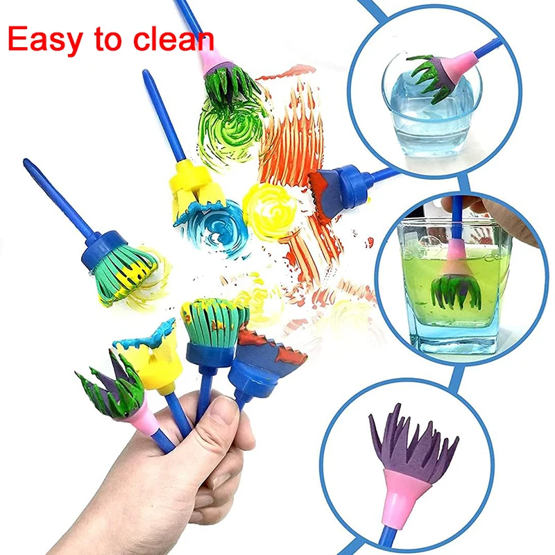 Painting Sponge Seal Brush Kit DIY Art Supplies Pigment Printing Cultural Education Drawing Props Suitable for Beginners TMZ thumbnail 3
