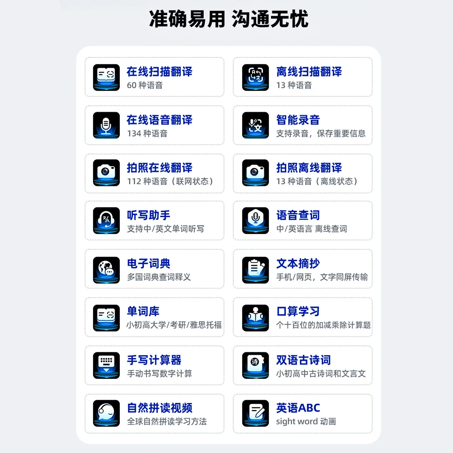 150 Languages Offline Scanner Pen Intelligent Scan Point Reading Dictionary Smart AI Voice Translator English Learning Scan Pens thumbnail 5