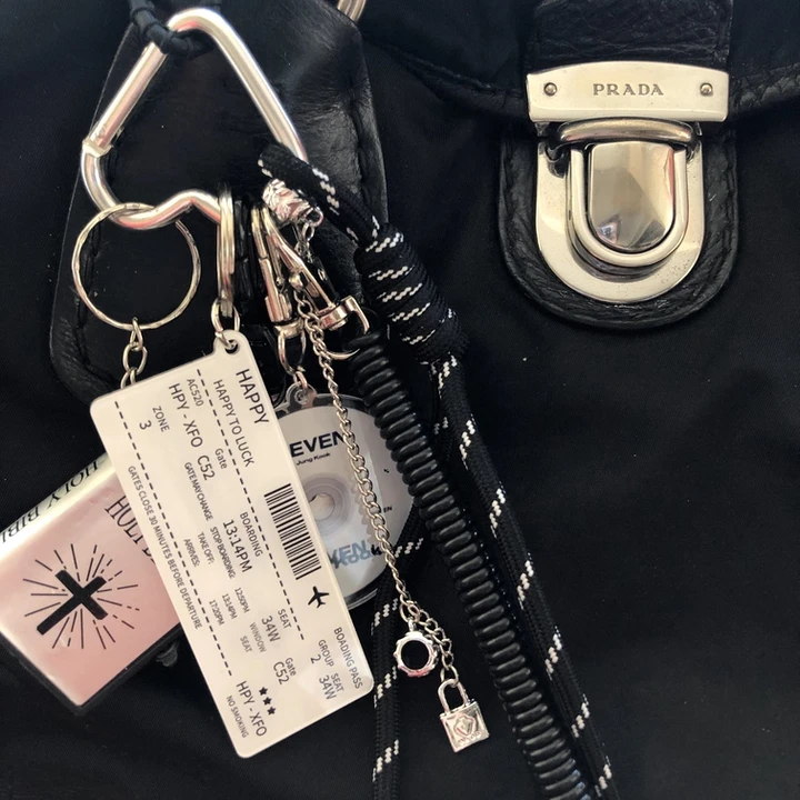 Fashion Air Ticket Chip Pendant Keychain Mobile Phone Lanyard Bag Charm Creative Decorative Accessories Unique Gift thumbnail 5
