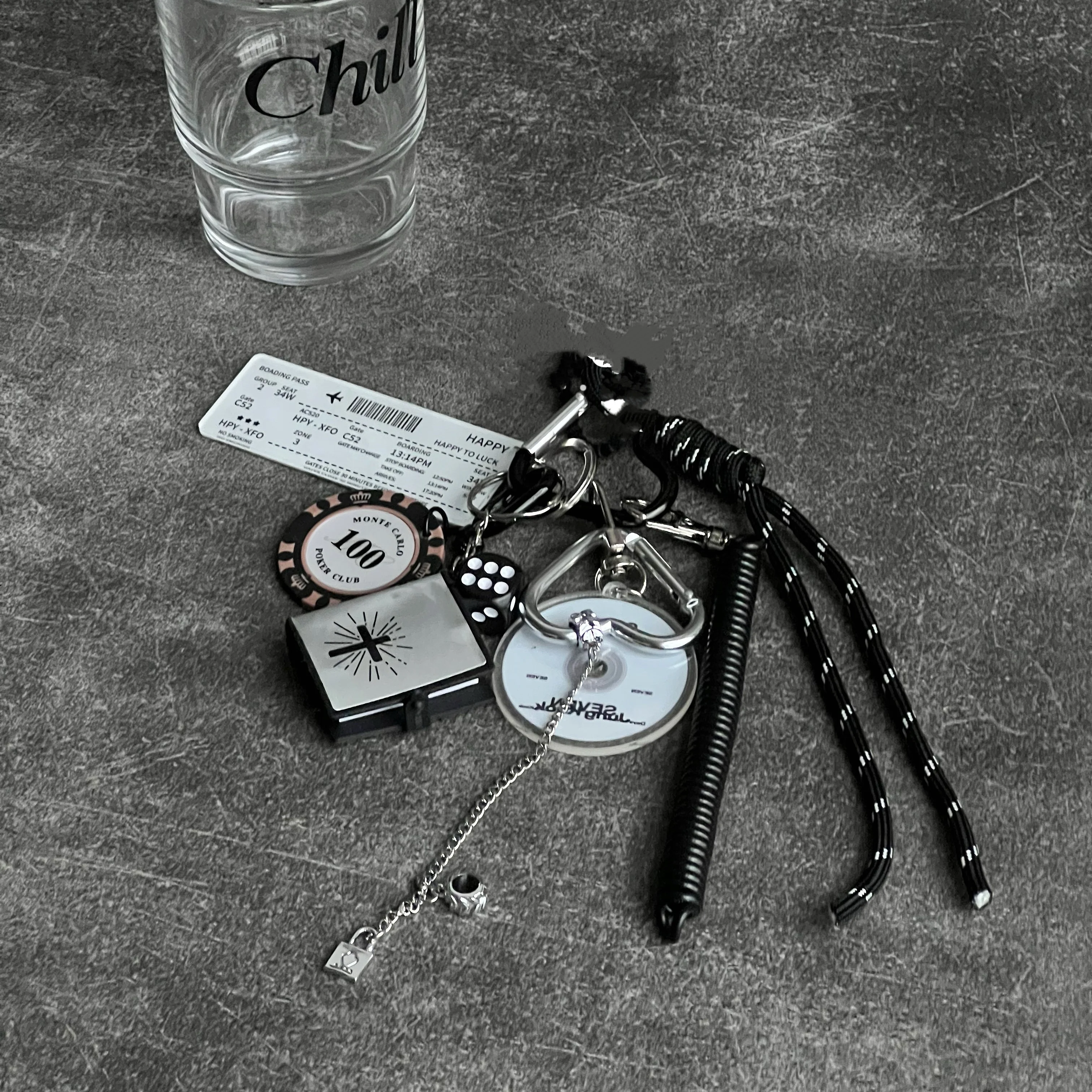 Fashion Air Ticket Chip Pendant Keychain Mobile Phone Lanyard Bag Charm Creative Decorative Accessories Unique Gift thumbnail 6