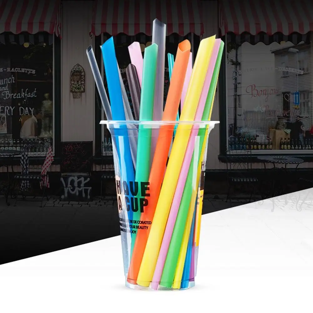 50PCS Disposable Jumbo Colored Straw Pearl Milk Tea Bubble Tea Juice Drink Beverage Drinking Straw Party Supplies 19cm thumbnail 2