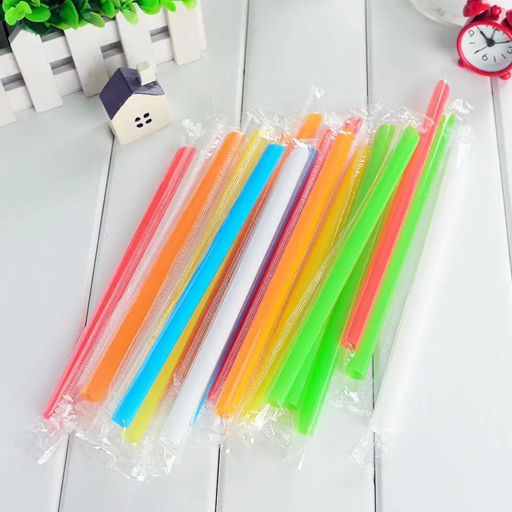 50PCS Disposable Jumbo Colored Straw Pearl Milk Tea Bubble Tea Juice Drink Beverage Drinking Straw Party Supplies 19cm thumbnail 4