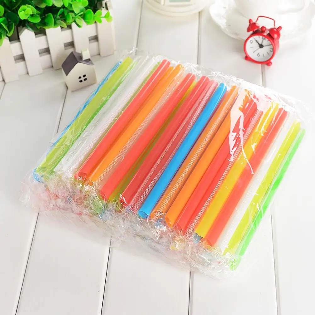 50PCS Disposable Jumbo Colored Straw Pearl Milk Tea Bubble Tea Juice Drink Beverage Drinking Straw Party Supplies 19cm thumbnail 3