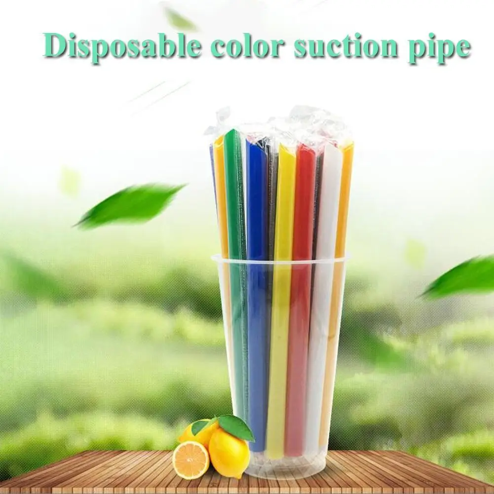 50PCS Disposable Jumbo Colored Straw Pearl Milk Tea Bubble Tea Juice Drink Beverage Drinking Straw Party Supplies 19cm thumbnail 6