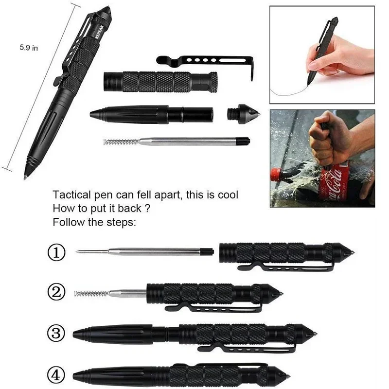 Outdoor Defensa Personal Pen OutdoorSports Camping Self-defense Supplies Multifunctional Mini Pocket Anti-skid Signature Durable thumbnail 6