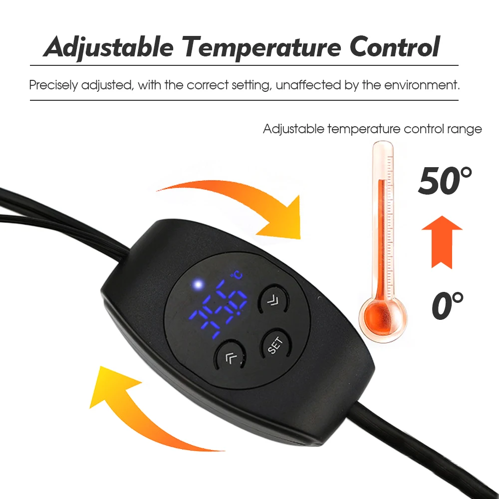 5W-45W Reptile Heating Mat with Adjustable Temperature Controller Can Set 0-50°C for Indoor Zoo Aquarium Pets Warm Heat Mats thumbnail 3