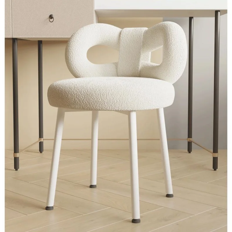 Modern Simple Dresser Chair Makeup Chair Minimalist Dressing Table Stool Light Luxury Manicure Butterfly Knot Backrest Chair thumbnail 2