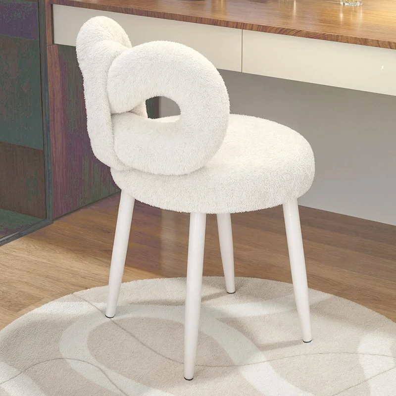Modern Simple Dresser Chair Makeup Chair Minimalist Dressing Table Stool Light Luxury Manicure Butterfly Knot Backrest Chair thumbnail 5