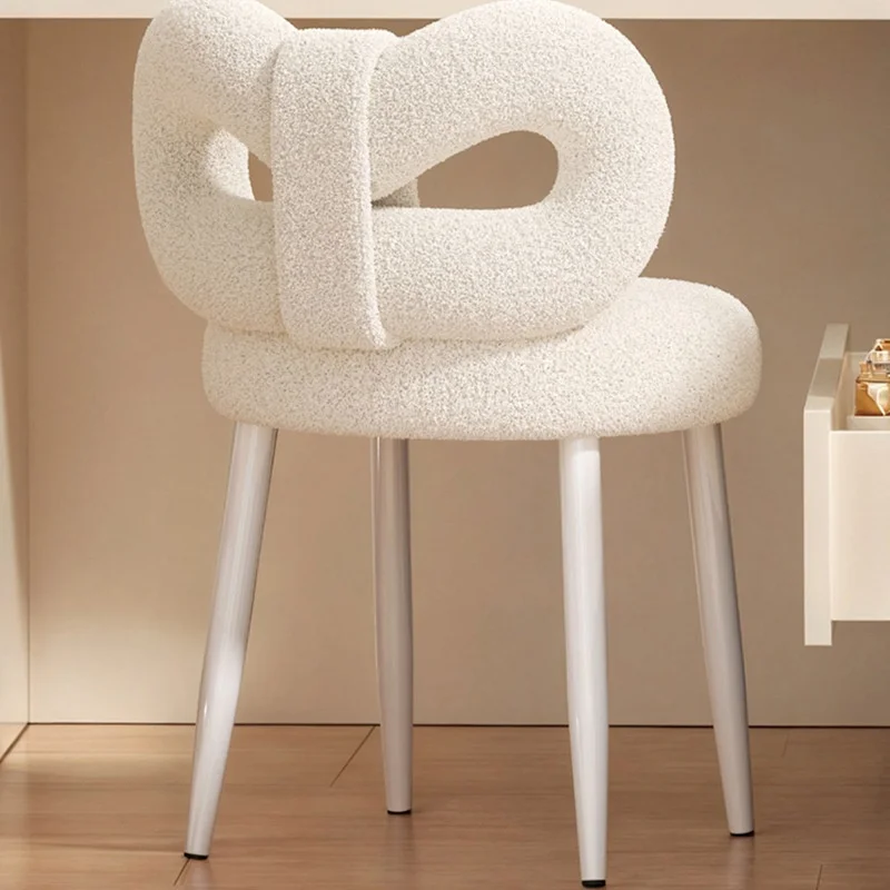 Modern Simple Dresser Chair Makeup Chair Minimalist Dressing Table Stool Light Luxury Manicure Butterfly Knot Backrest Chair thumbnail 3