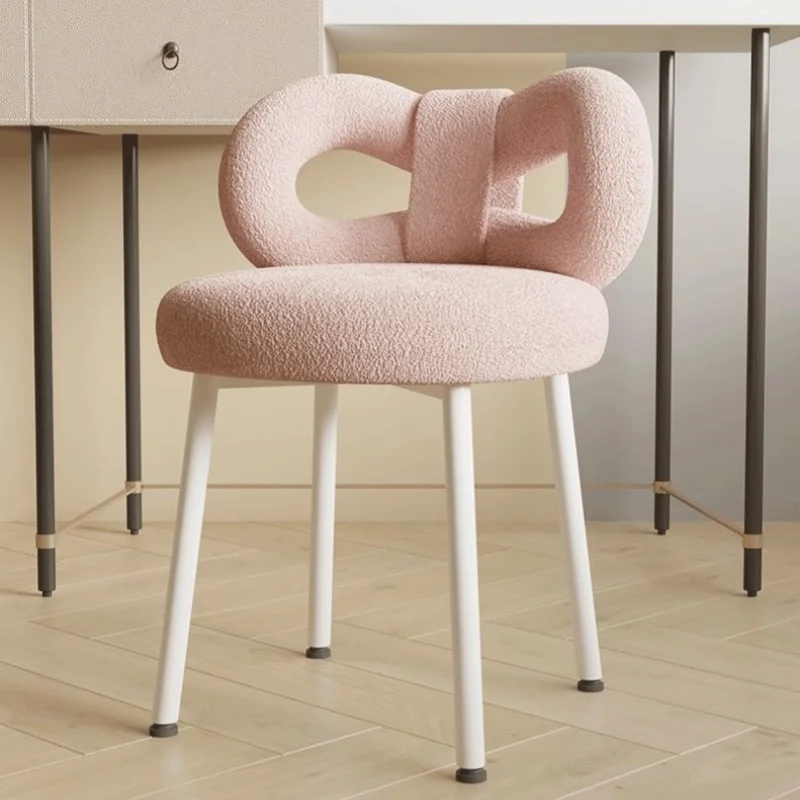 Modern Simple Dresser Chair Makeup Chair Minimalist Dressing Table Stool Light Luxury Manicure Butterfly Knot Backrest Chair thumbnail 4