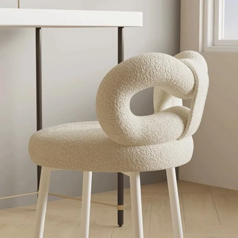 Modern Simple Dresser Chair Makeup Chair Minimalist Dressing Table Stool Light Luxury Manicure Butterfly Knot Backrest Chair thumbnail 6